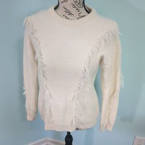 Bartolini By Benedetta Italy Cashmere & Wool Fringe Hobo Sweater small